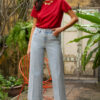 PANTALON DENIM CANDACE EN COLOR AZUL CLARO - Imagen 2