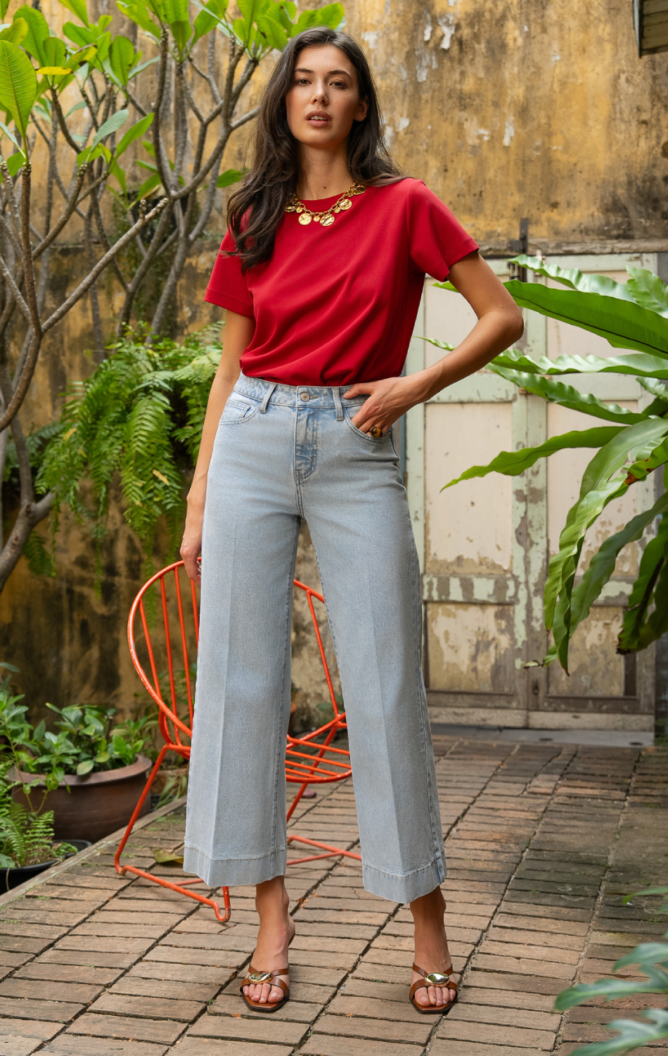 PANTALON DENIM CANDACE EN COLOR AZUL CLARO - Imagen 2