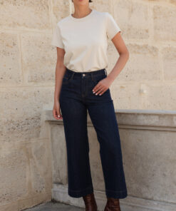 PANTALON ORNELLA CULOTTE EN DENIM AZUL OSCURO