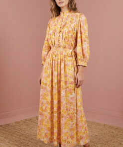 VESTIDO LARGO GAIA CON ESTAMPADO DE FLORES de MU!UM STUDIO