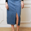 FALDA MIDI DEBBIE DENIM EN COLOR AZUL MEDIO
