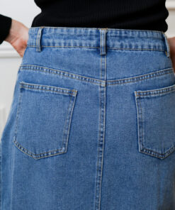 Alternative view of FALDA MIDI DEBBIE DENIM EN COLOR AZUL MEDIO