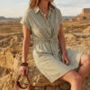 VESTIDO CORTO LAIDA CON ESTAMPADO DE RAYAS - Imagen 2