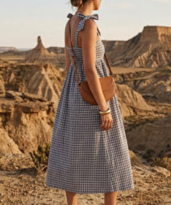 Alternative view of VESTIDO MIDI ARITZA CON ESTAMPADO DE CUADROS