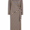 VESTIDO LARGO MIO MARRÓN DE RAYAS CON NUDO de FRNCH - Imagen 4