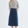 FALDA MIDI DENIM CON FLORES BORDADAS EUPHONIA de COMPAÑÍA FANTÁSTICA - Imagen 2