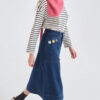 FALDA MIDI DENIM CON FLORES BORDADAS EUPHONIA de COMPAÑÍA FANTÁSTICA