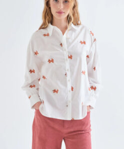 CAMISA DE ALGODÓN CON BORDADO DE ZORRITOS de COMPAÑÍA FANTÁSTICA