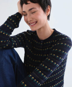 CARDIGAN AZUL MARINO CON FLORES BORDADAS de COMPAÑÍA FANTÁSTICA
