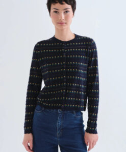 Alternative view of CARDIGAN AZUL MARINO CON FLORES BORDADAS de COMPAÑÍA FANTÁSTICA