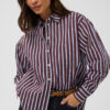 CAMISA OVERSIZE DE COLOR MARRÓN CON RAYAS de KAFFE CLOTHING - Imagen 3