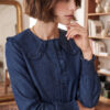 CAMISA MARTINA EN DENIM OSCURO CON VOLANTES - Imagen 2