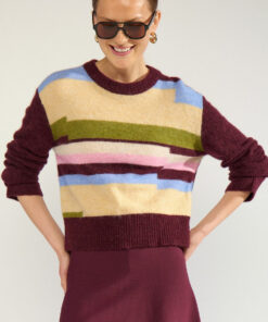JERSEY NURIETE DE RAYAS PIXEL MULTICOLOR CON ALPACA Y LANA de NÜMPH